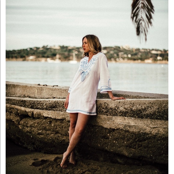 NWT!💕Les Canebiers White Tunic Dress - Picture 3 of 6